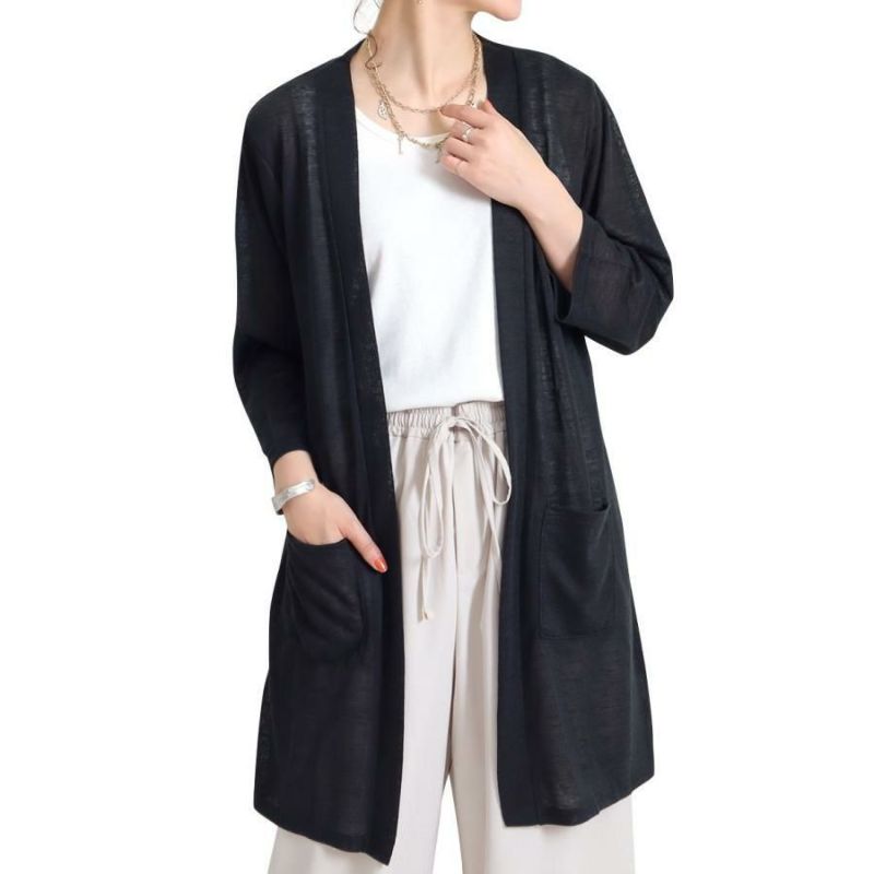 大きいサイズ レディース 接触冷感トッパーカーディガン　cast-5514052 【メール便可】 ブラック