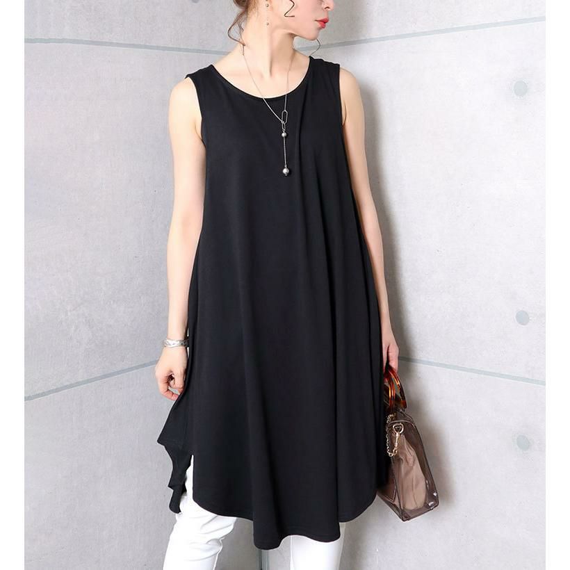 大きいサイズ レディース ノースリーブチュニックワンピース　cast-5514055 【メール便可】 ブラック