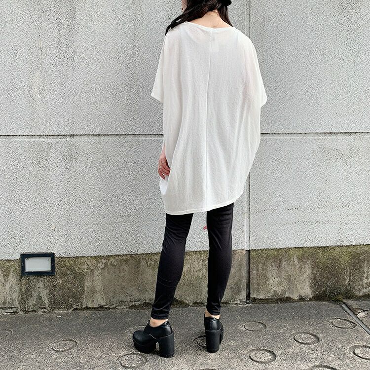 大きいサイズ レディース カッティングブラックレギンス　goldy-679 【メール便可】