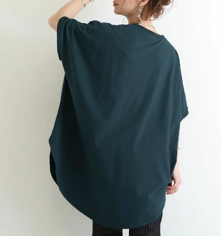大きいサイズ レディース 太リブＶネックオーバーチュニック　bai-0062