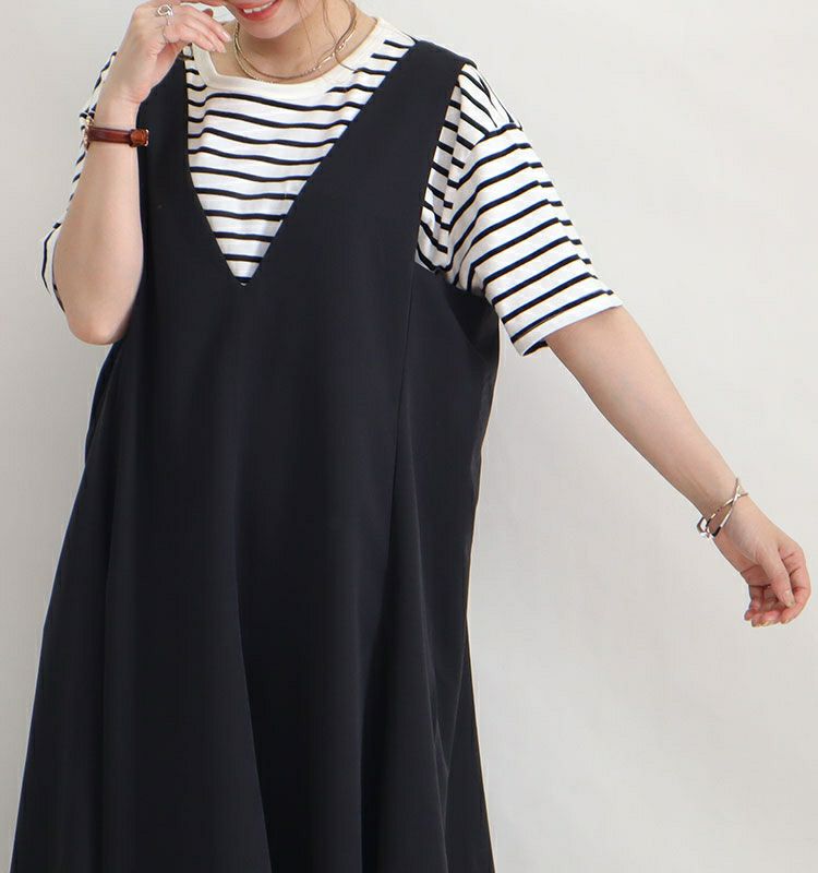 大きいサイズ レディース Ａラインフレアロングワンピース　nw-21015