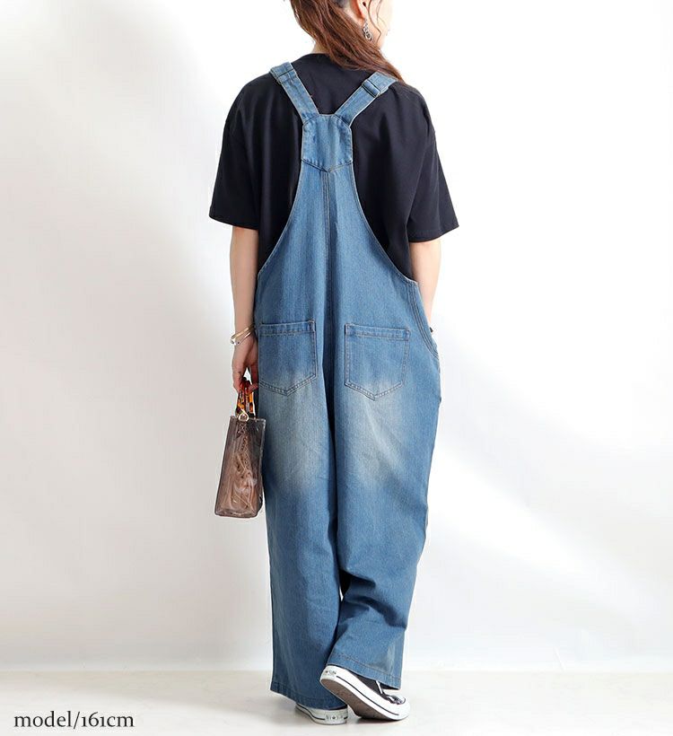 大きいサイズ レディース デニムサロペットパンツ　jp325