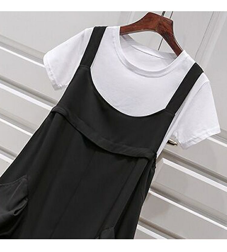 大きいサイズ レディース Tシャツセットサロペットワンピース　goldy-721