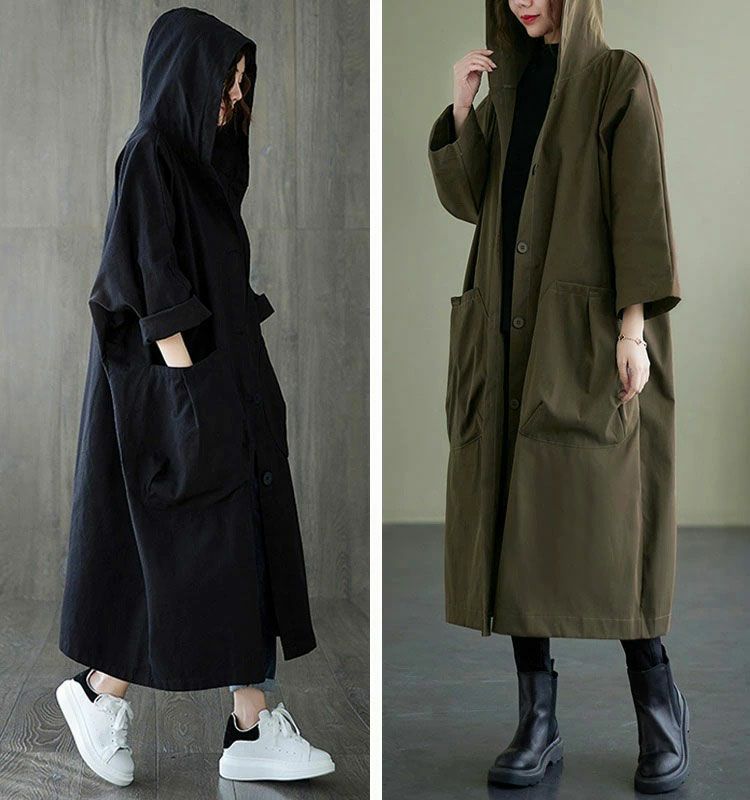 大きいサイズ レディース フード付きロングコート goldy-754 | 大きい