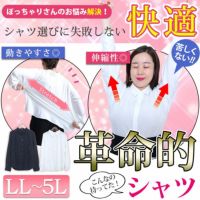 大きいサイズ レディース 布帛×後カットソｰベーシックシャツ　fem-162