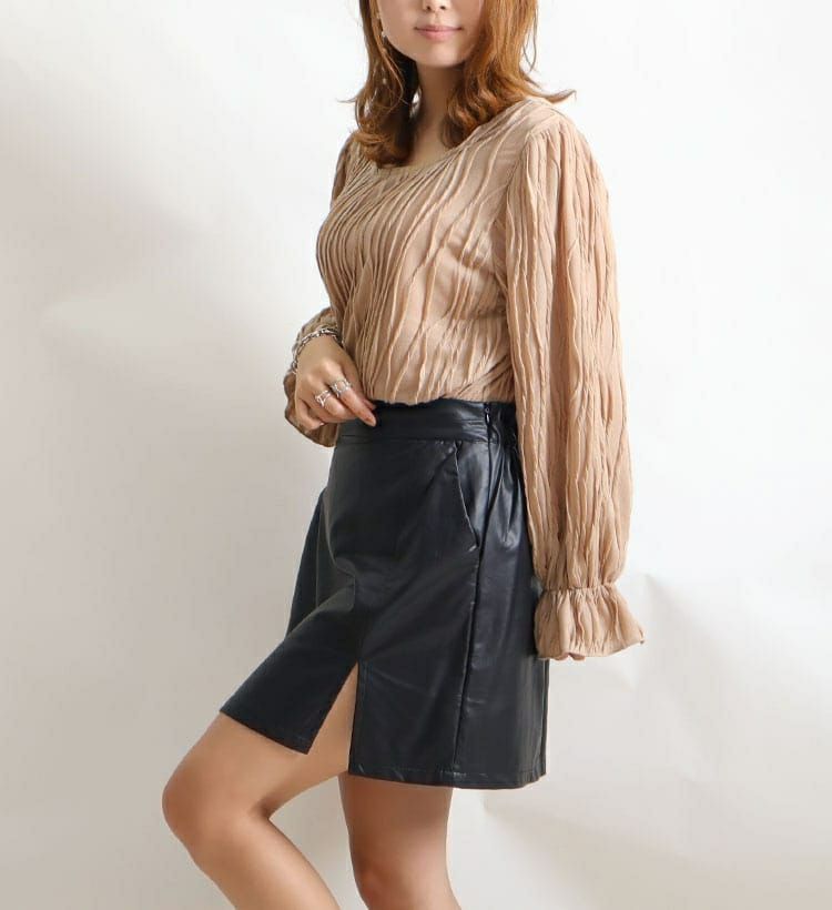 大きいサイズ レディース レザータイトミニスカート　fem-171 【メール便可】