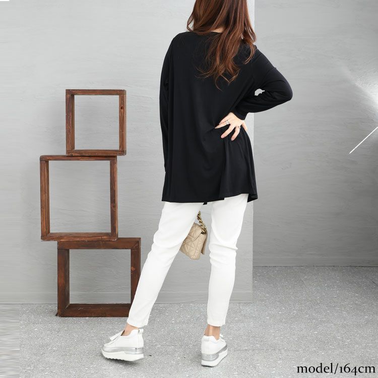 大きいサイズ レディース ストライプ柄フェイクレイヤードトップス　jp376