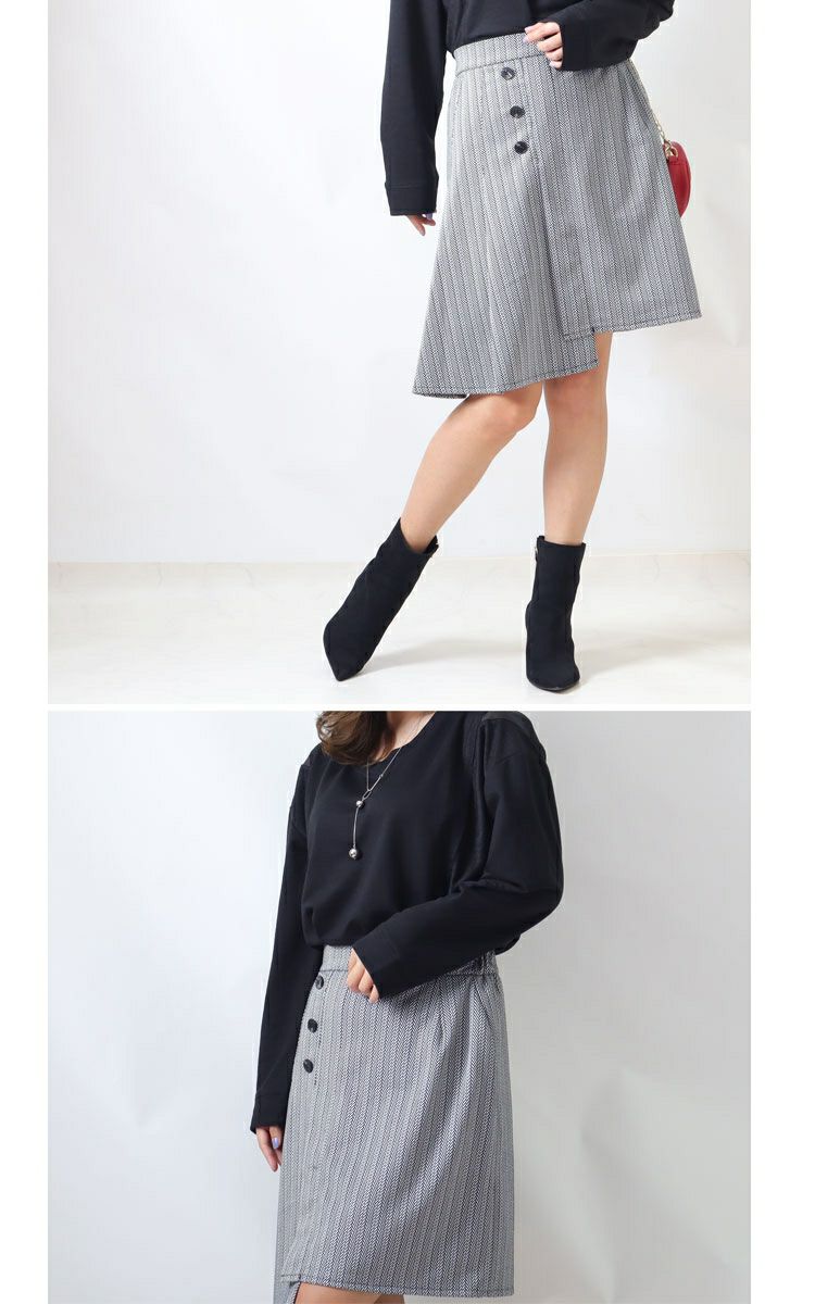 大きいサイズ レディース アシメタックミニスカート　fem-181