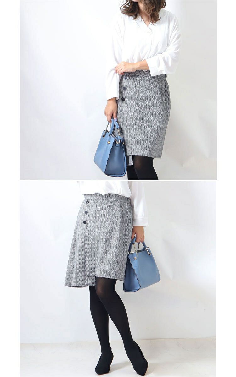 大きいサイズ レディース アシメタックミニスカート　fem-181