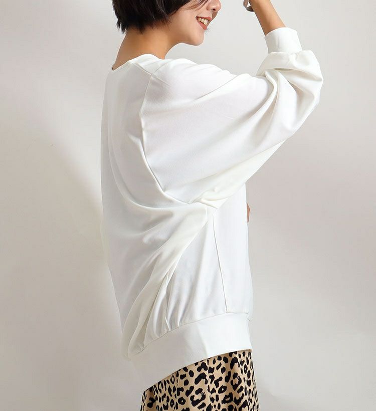 大きいサイズ レディース ボリューム袖Vネックカットソー　mncut-112447