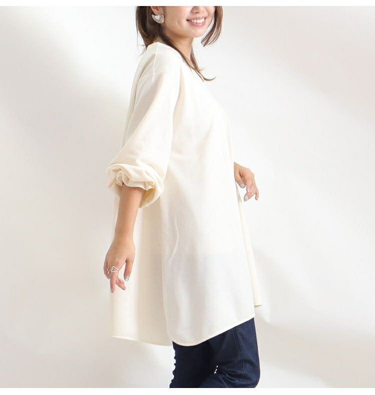 大きいサイズ レディース キャンディースリーブVネックカットソー　bai-0076