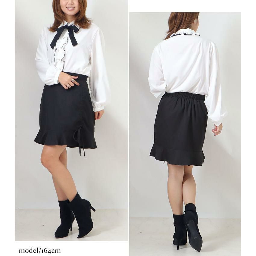 大きいサイズ レディース マーメイドミニスカート　fem-183 ブラック