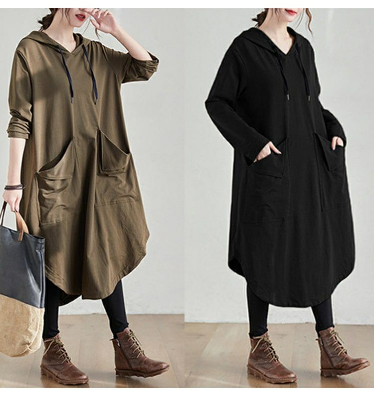 美品 GUCCI パーカーチュニックワンピース 大きいサイズ レディース パーカー風チュニックワンピース goldy-763