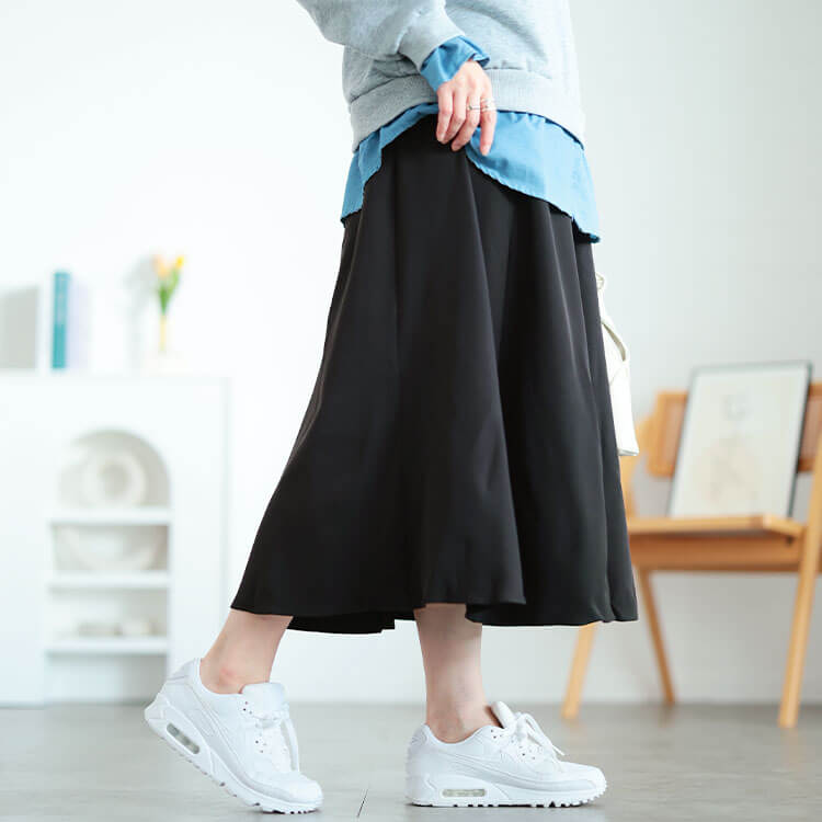 大きいサイズ レディース フレアロングスカート　mnb-812108r