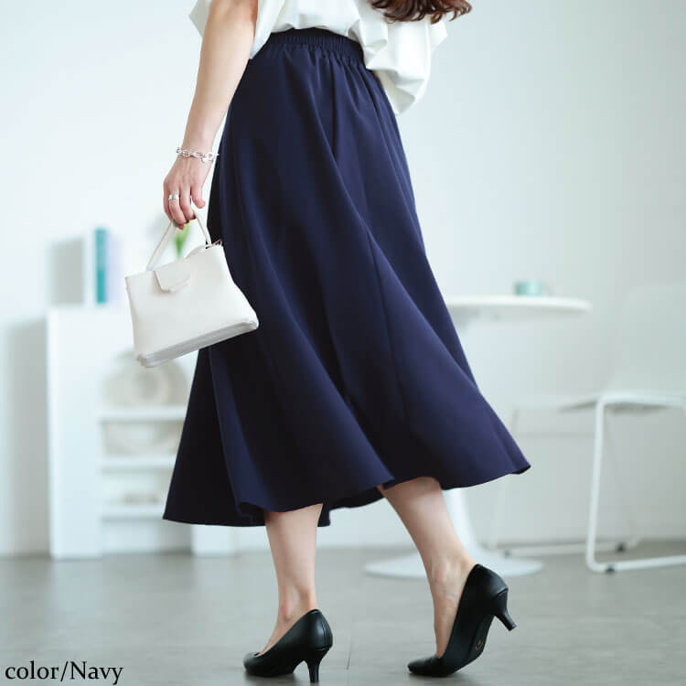 大きいサイズ レディース フレアロングスカート　mnb-812108r