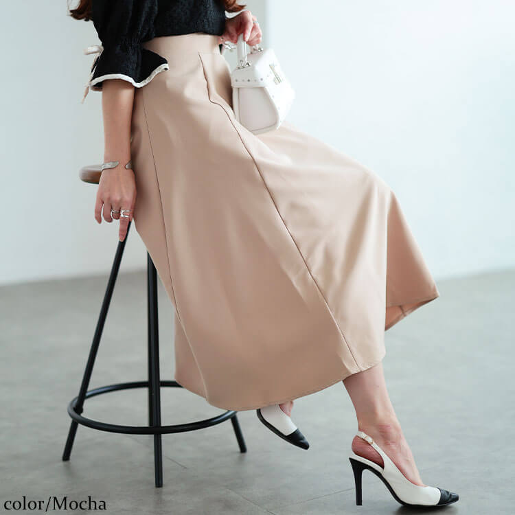 大きいサイズ レディース フレアロングスカート　mnb-812108r