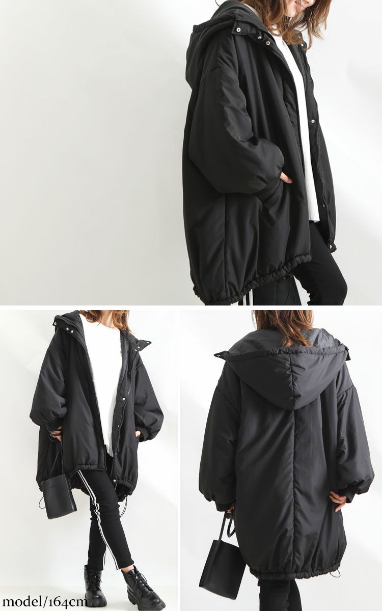 大きいサイズ レディース 中綿モンスターパーカーコート　sada-6703