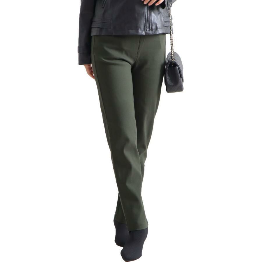 大きいサイズ レディース ストレッチツイルストレートパンツ 【低身長さんサイズ有】　jp381s カーキ（股下76cm）