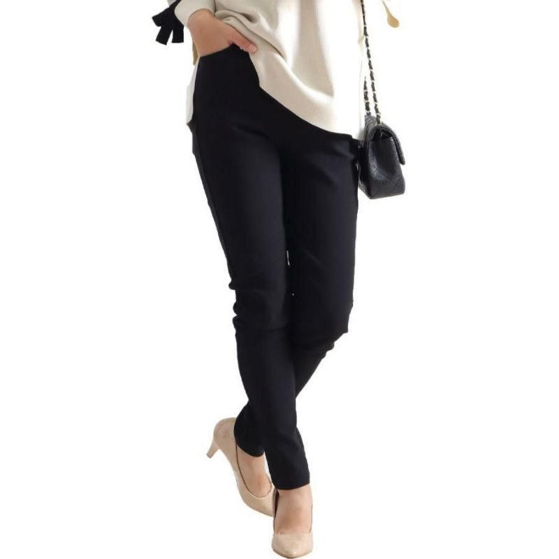 大きいサイズ レディース ストレッチツイルスキニーパンツ 【低身長さんサイズ有】 jp381 ブラック（股下76cm）