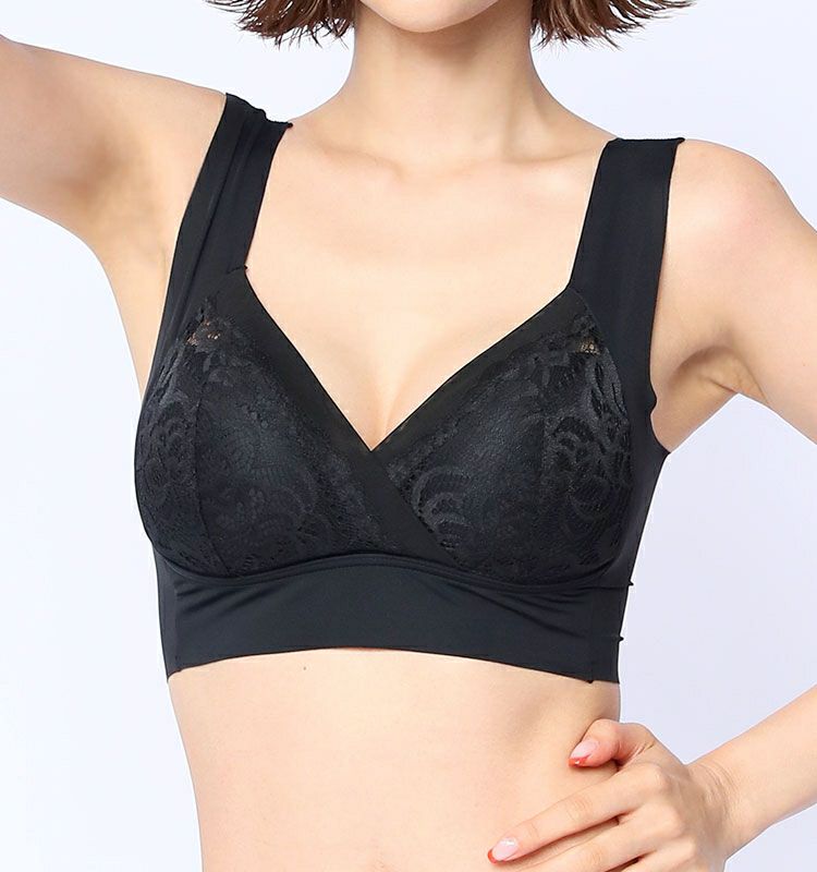 大きいサイズ レディース カシュクールヘムノンワイヤーブラジャー　nima-hm-02