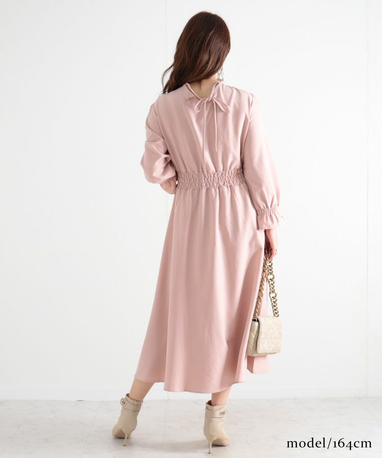 大きいサイズ レディース カシュクールロングワンピース　fem-192