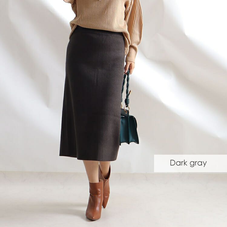 大きいサイズ レディース ウエストゴムスリットタイトスカート　goldy-825