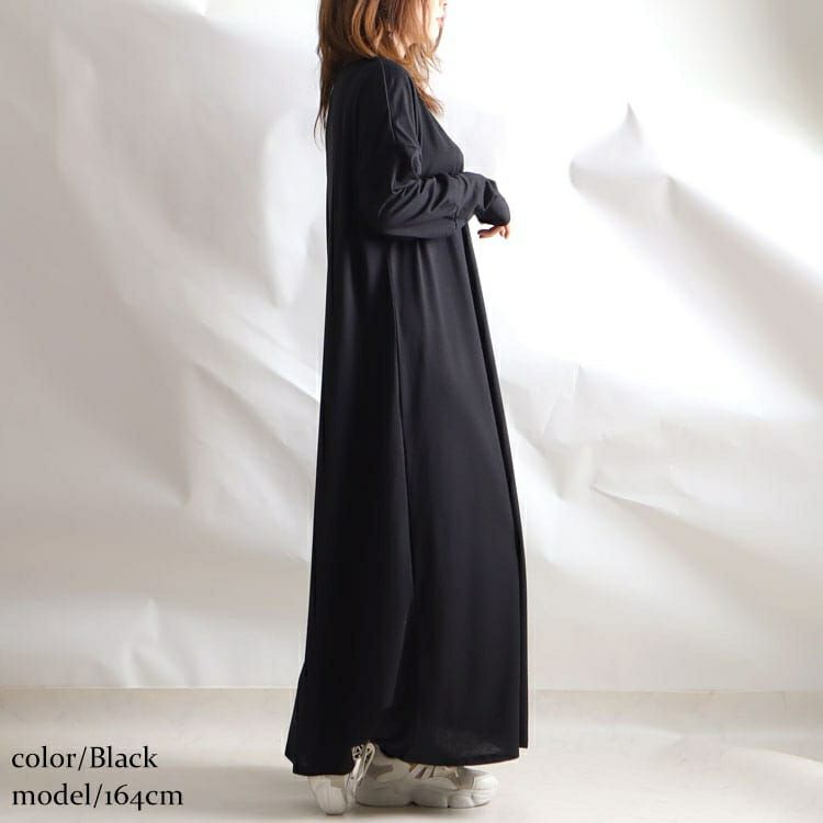 大きいサイズ レディース カットソーマキシ丈ワンピース　goldy-882