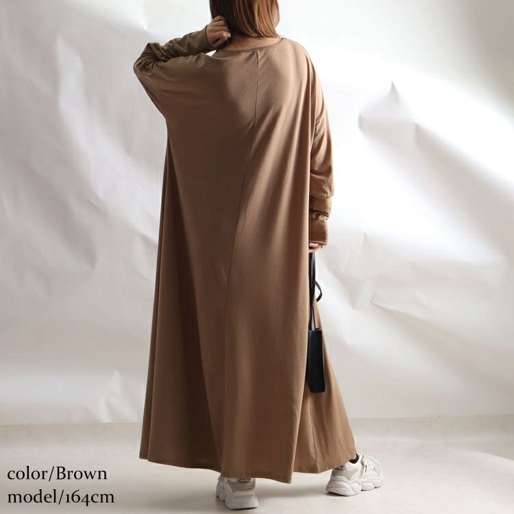 大きいサイズ レディース カットソーマキシ丈ワンピース　goldy-882