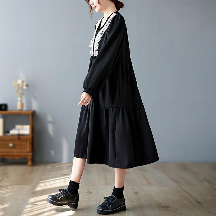 大きいサイズ レディース ホワイトレースティアードワンピース　goldy-894