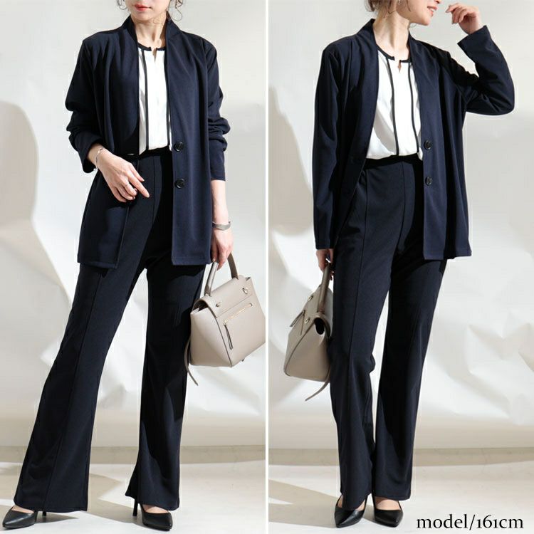 大きいサイズ レディース ストレッチカットソーシングルノーカラージャケット　maru-6489