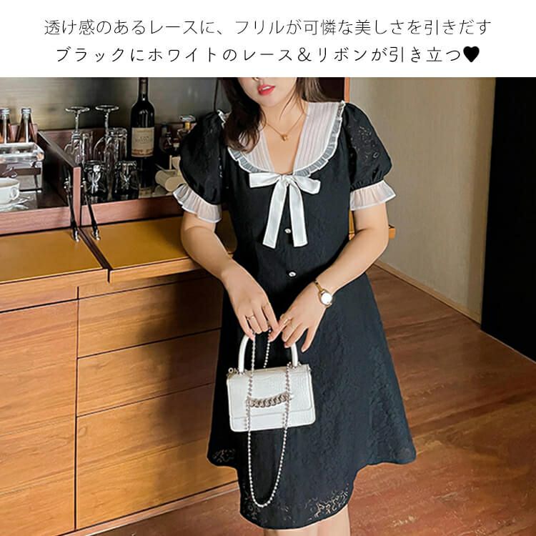 大きいサイズ レディース ブラックサマーワンピース　goldy-930