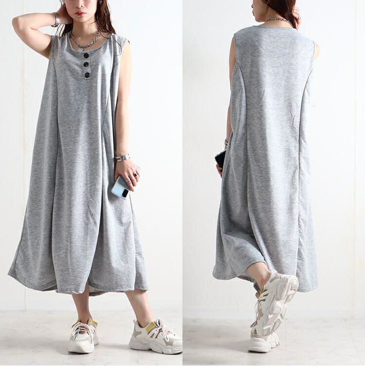 大きいサイズ レディース パーカー＆ノースリーブワンピースセット　goldy-919