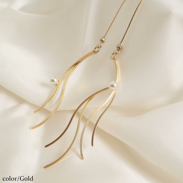 大きいサイズ レディース スライドチェーンモチーフネックレス　humio-062　【メール便可】 ゴールド