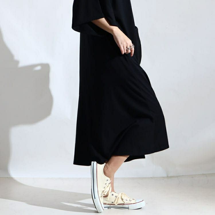 大きいサイズ レディース カットソーティアードワンピース　fem-216