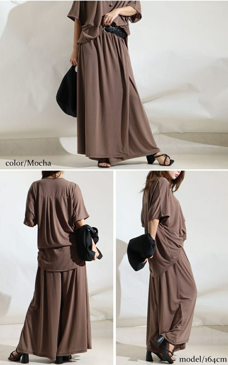 大きいサイズ レディース スカート風カフェパンツ　sw-0443