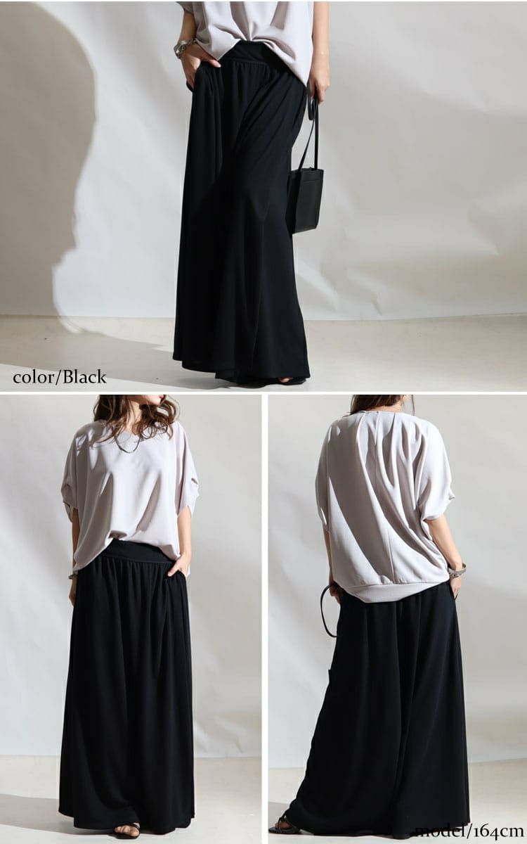 大きいサイズ レディース スカート風カフェパンツ　sw-0443