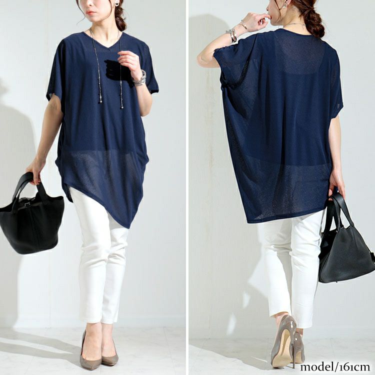 大きいサイズ レディース 変形シアーチュニック　kt-22002