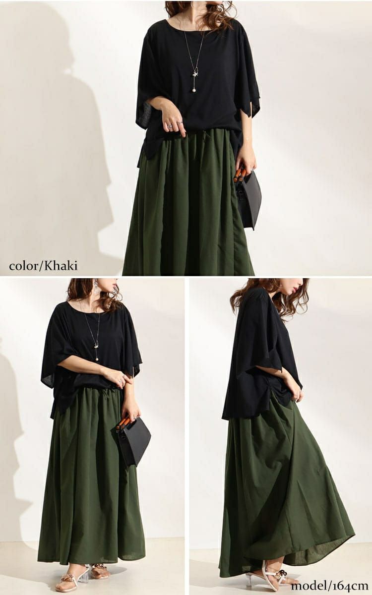 大きいサイズ レディース 異素材ドッキングワンピース　nw-22002