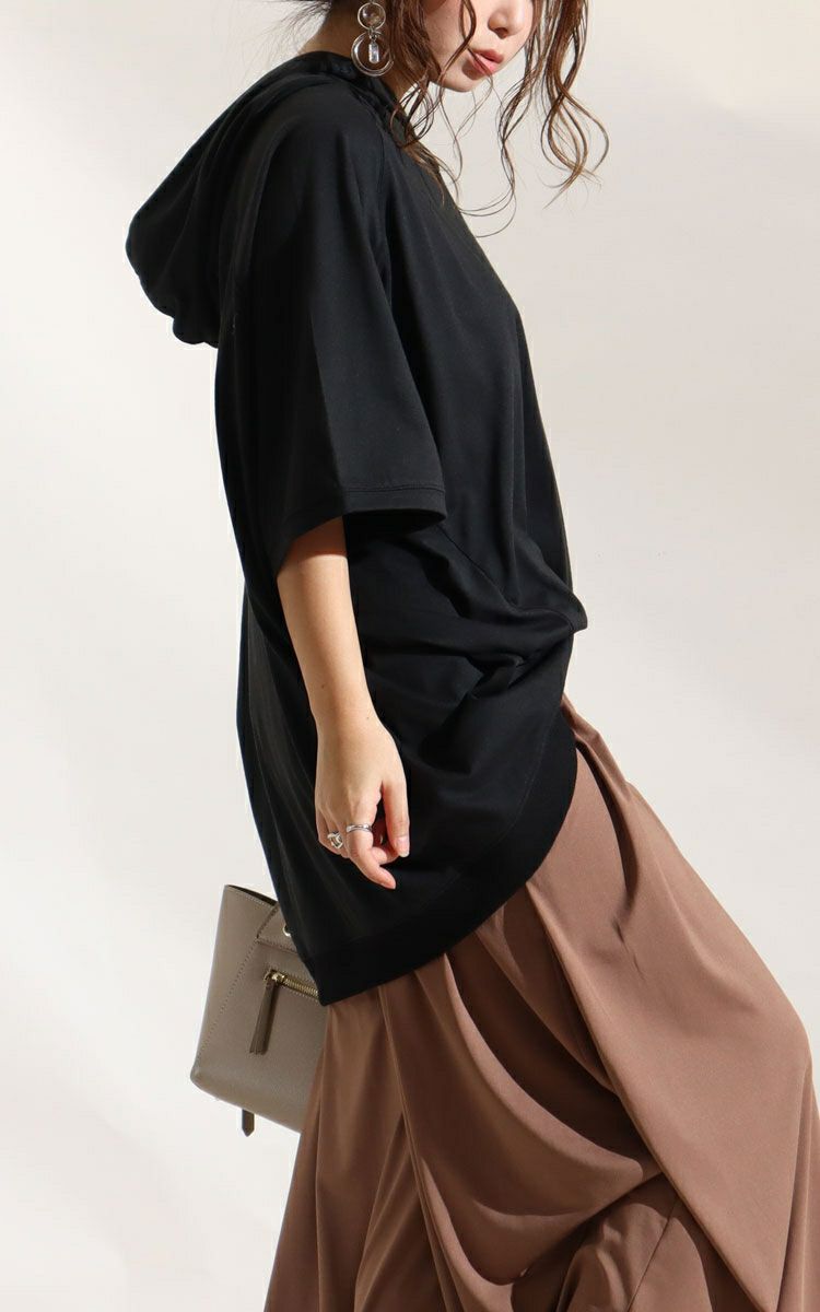 大きいサイズ レディース オーバーコクーンプルオーバーパーカー　bai-0100