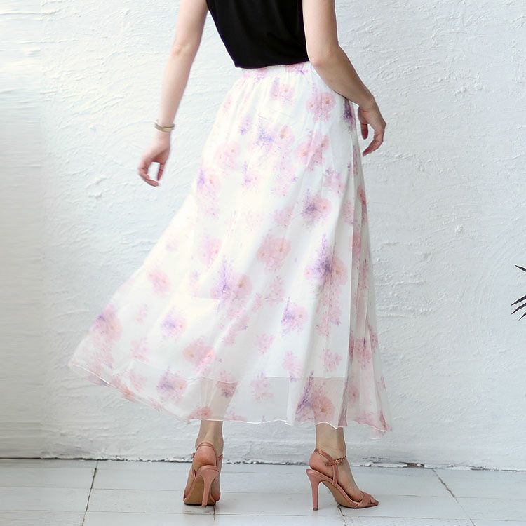 大きいサイズ レディース 花柄ロングスカート　jp408 【メール便可】