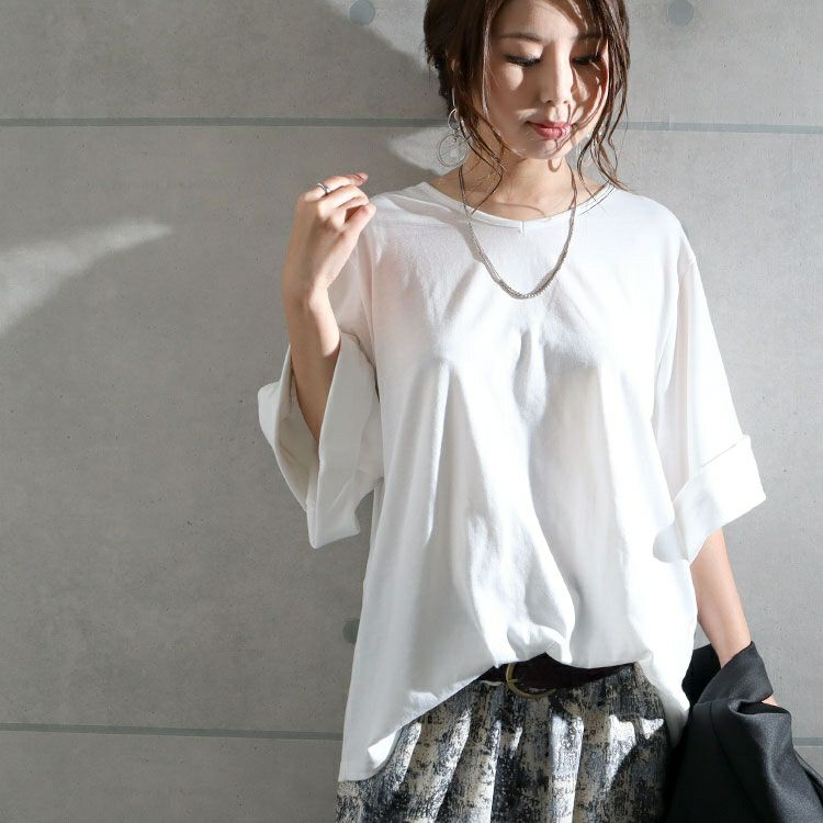 大きいサイズ レディース 接触冷感袖コンシャスカットソー　kt-22010