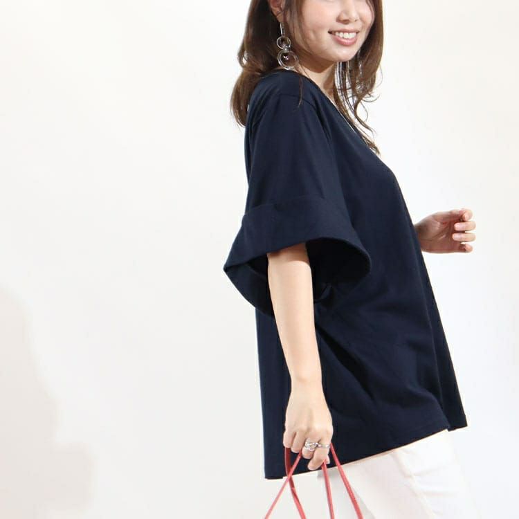 大きいサイズ レディース 接触冷感袖コンシャスカットソー　kt-22010