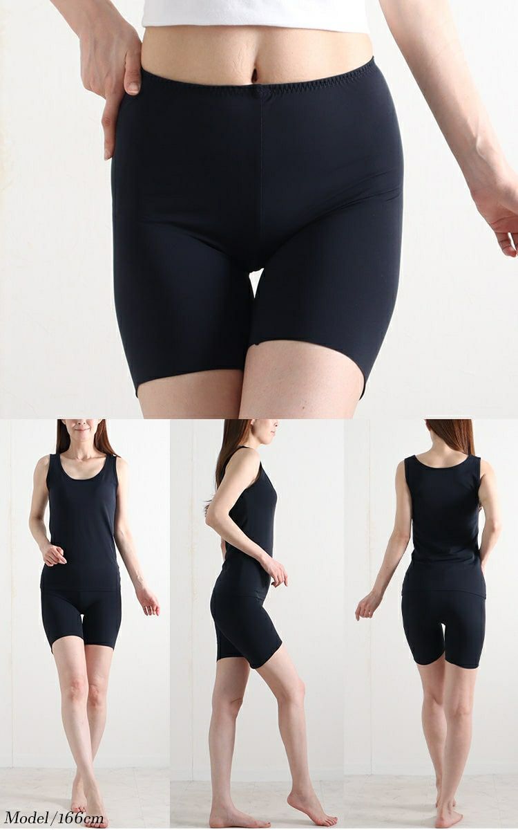大きいサイズ レディース 接触冷感＆吸水速乾 3分丈 シームレスインナーパンツ 【メール便可】　mo-015