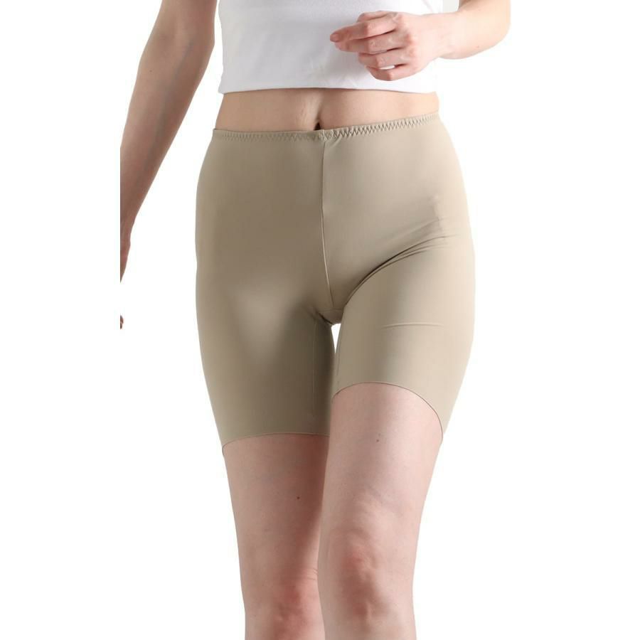 大きいサイズ レディース 接触冷感＆吸水速乾 3分丈 シームレスインナーパンツ 【メール便可】　mo-015 ベージュ