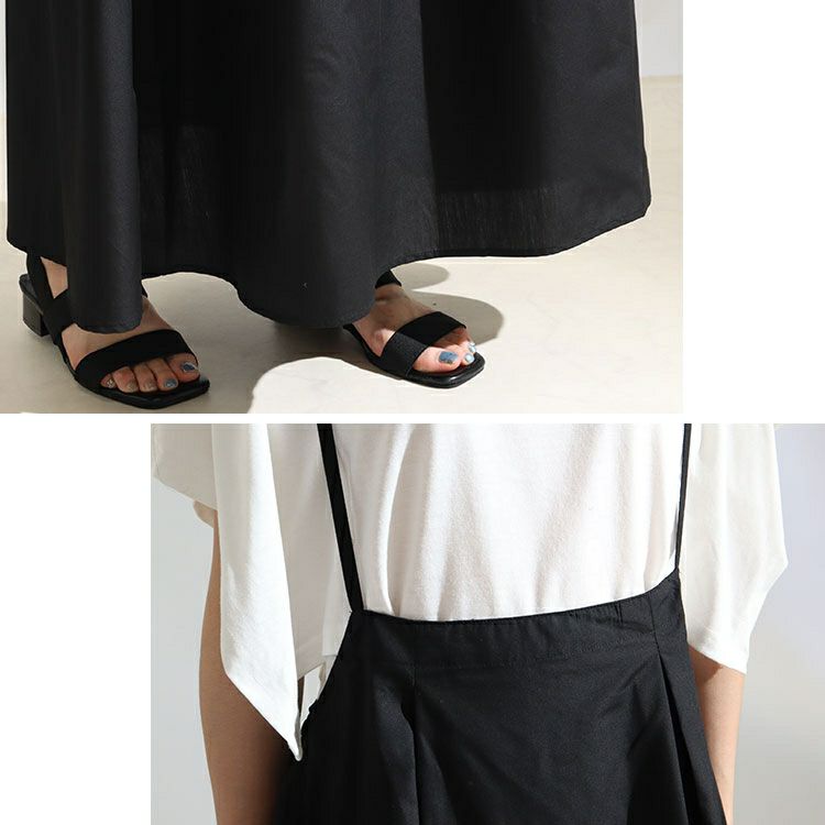 大きいサイズ レディース マキシ丈サロペットキャミワンピース　nw-22005