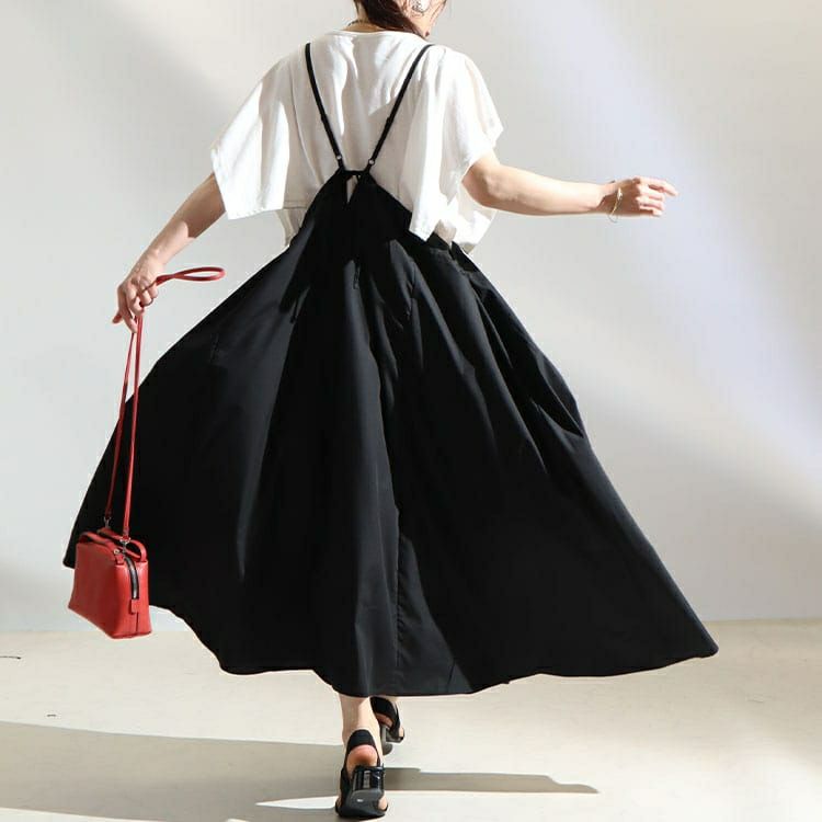 大きいサイズ レディース マキシ丈サロペットキャミワンピース　nw-22005