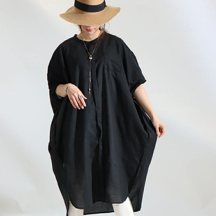 大きいサイズ レディース 2wayシャツチュニックワンピース　nw-22004