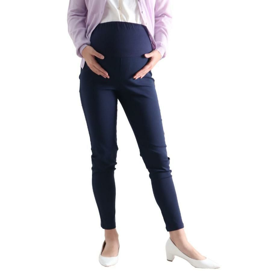 大きいサイズ レディース マタニティハイパーストレッチスキニーパンツ【低身長さんサイズ有り】　majp-001 【ゆうパケット可】 ネイビー（股下76cm）