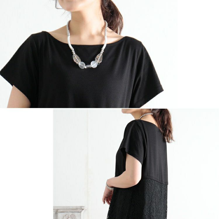 大きいサイズ レディース レース切替えワンピース　jp416