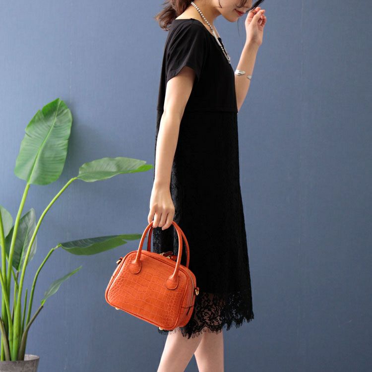 大きいサイズ レディース レース切替えワンピース　jp416